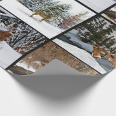 Wintersaison Hirsch Collage Wildlife Wrapping Pape Geschenkpapier (Ecke)