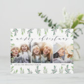 Wintersaison | Holiday Foto Collage Card Feiertagskarte (Stehend Vorderseite)