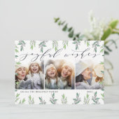 Wintersaison | Holiday Foto Collage Card Feiertagskarte (Stehend Vorderseite)