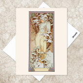 Wintersaison Mode Illustration Alphonse Mucha Postkarte