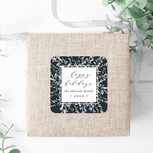 Wintersaison | Personalisierter Urlaub Quadratischer Aufkleber