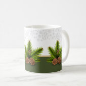 Wintersaison Pinecones und Schneeflocken Kaffeetasse (VorderseiteRechts)