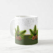 Wintersaison Pinecones und Schneeflocken Kaffeetasse (Vorderseite Links)