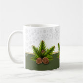 Wintersaison Pinecones und Schneeflocken Kaffeetasse (Links)