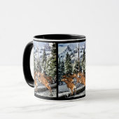 Wintersaison Rocky Mountain Mule Deer Tasse (Vorderseite Links)