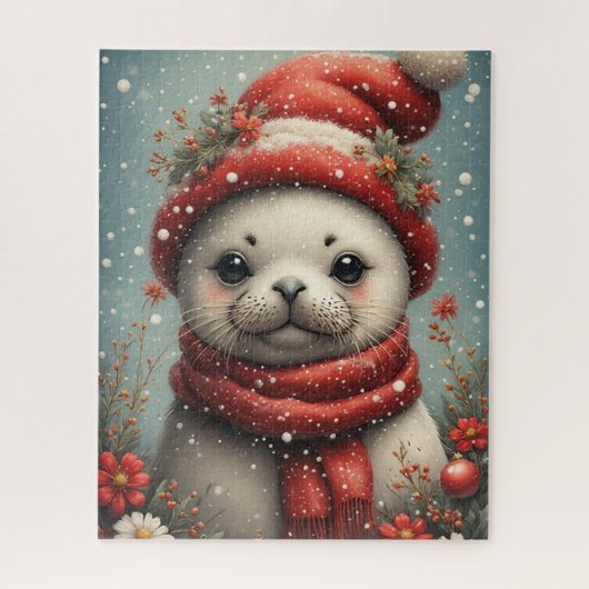 Wintersaison Seehund  Puzzle (Vertikal)
