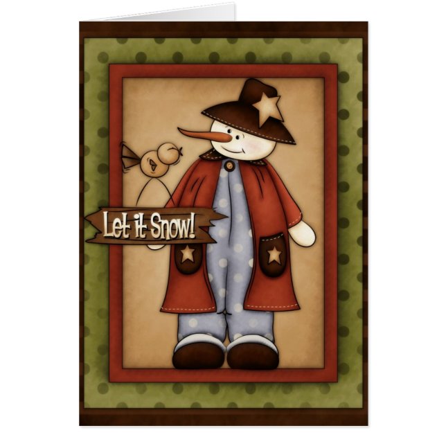 Wintersaison Snowfolk Snowman Grußkarte 5 (Vorne)