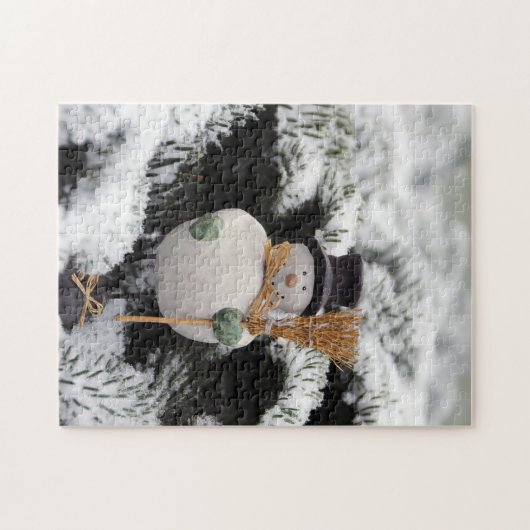 Wintersaisonbilder von Snow Man Puzzle (Horizontal)