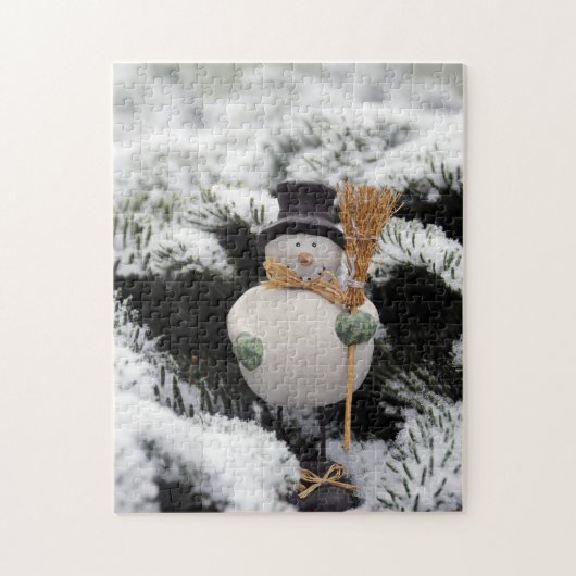 Wintersaisonbilder von Snow Man Puzzle (Vertikal)