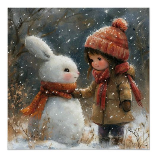 Wintersamt: Ein bisschen Whimsy Bunny Poster (Vorderseite)