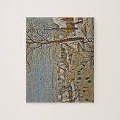 Winterscape auf einem Teich mit Vögeln Puzzle (Vertikal)