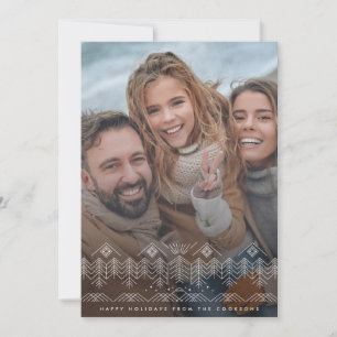 Winterscape-Linie zeichnend m/m Berge Foto Feiertagskarte