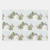 Winterscape Tree Mountains Weihnachtsfeiertag Geschenkpapier Set (Vorderseite 3)