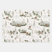 Winterscape Tree Mountains Weihnachtsfeiertag Geschenkpapier Set (Vorderseite)