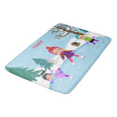 WINTERSCENE ICE-SKATEN FÜR MÄDCHENMAT BADEMATTE (Schrägansicht)