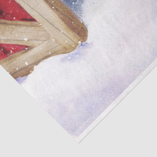 Winterschaf in rotem Stallgewebe Seidenpapier (Ausschnitt)