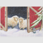 Winterschaf in rotem Stallgewebe Seidenpapier (Vorderseite)