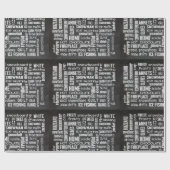 Winterschalkbrettwortwolke Geschenkpapier (Flach)