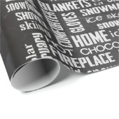 Winterschalkbrettwortwolke Geschenkpapier (Rolleneckpunkt)