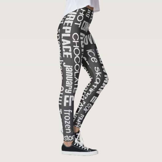 Winterschalkplatten-Collage Leggings (Rechts)