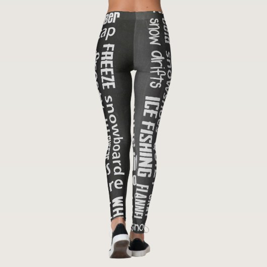Winterschalkplatten-Collage Leggings (Rückseite)