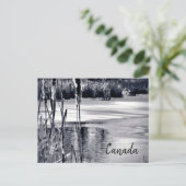 Winterschatten Schwarz-weiß Kanada Souvenir Postkarte (Stehend Vorderseite)