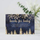 Winterschicke Goldschnee-Pinienbücher für das Baby Begleitkarte (Stehend Vorderseite)