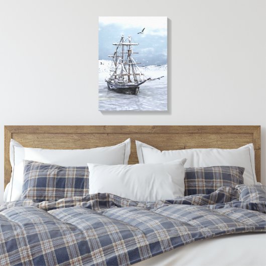 Winterschiff Leinwanddruck (Insitu (Schlafzimmer))