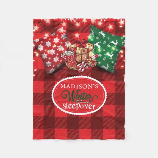 Winterschlaf Geburtstagsparty Personalisiert Fleecedecke (Vorderseite)