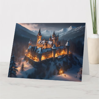 Winterschloss Weihnachtskarte. Karte