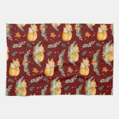 Winterschlussfox dunkelrot geschirrtuch (Horizontal)