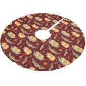 Winterschlussfox dunkelrot polyester weihnachtsbaumdecke (Schrägansicht)