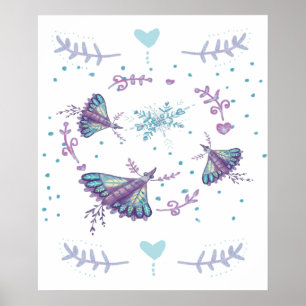 Winterschmetterling-Poster Poster