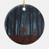 Winterschmuck Blätter Keramik Ornament (Hinten)