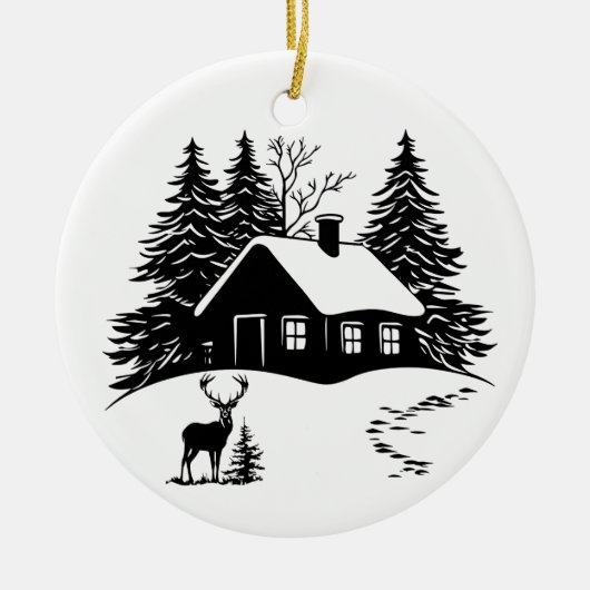 Winterschmuck Keramik Ornament (Vorne)