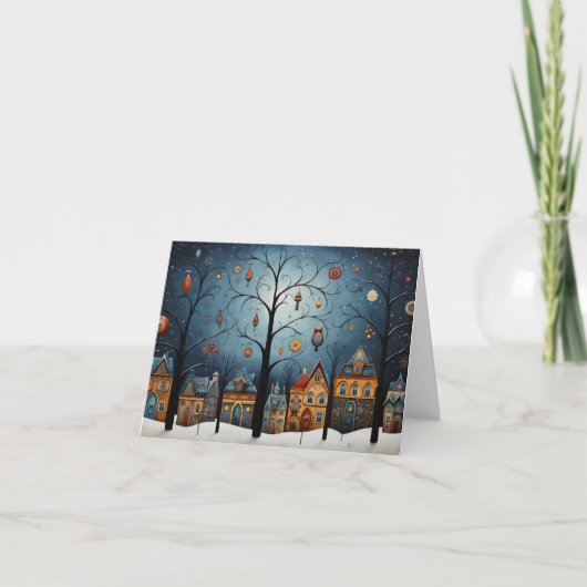 Winterschmuck Skandinavische Folklore Karte (Vorderseite)