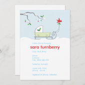 Winterschnecke Kinderdusche Einladung (Vorne/Hinten)