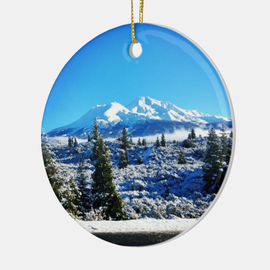Winterschnee am Berg Shasta, CA Keramik Ornament (Links)
