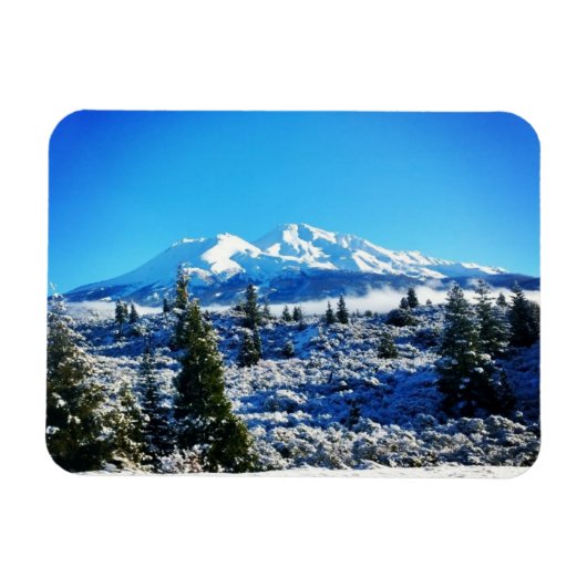 Winterschnee am Berg Shasta, CA Magnet (Horizontal)