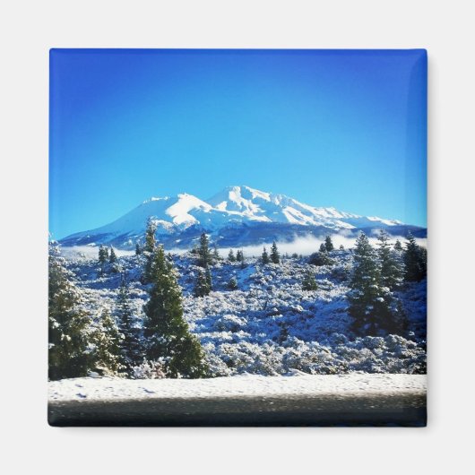 Winterschnee am Berg Shasta, CA Magnet (Vorne)
