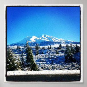 Winterschnee am Berg Shasta, CA Poster