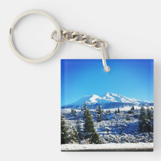 Winterschnee am Berg Shasta, CA Schlüsselanhänger (Vorderseite)