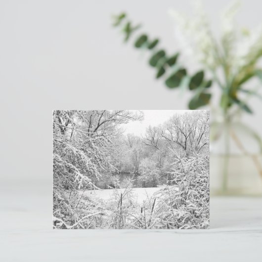 Winterschnee am Huron River Postkarte (Stehend Vorderseite)