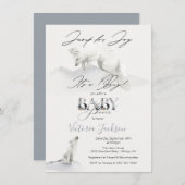 Winterschnee Arsch White Fox Babydusche Einladung (Vorne/Hinten)