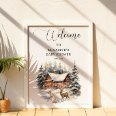 Winterschnee Baby ist kalt draußen Willkommen Poster