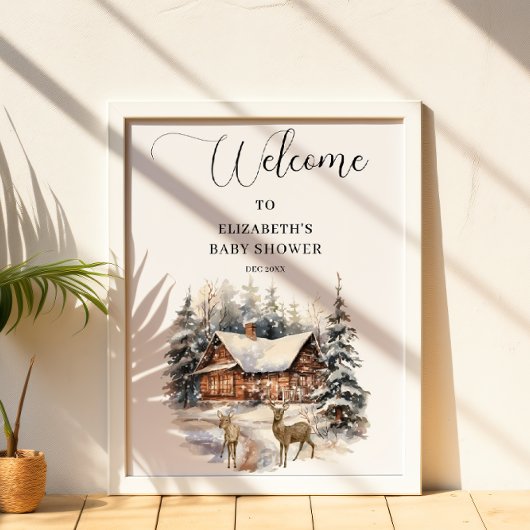 Winterschnee Baby ist kalt draußen Willkommen Poster