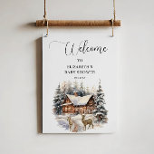 Winterschnee Baby ist kalt draußen Willkommen Poster