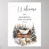 Winterschnee Baby ist kalt draußen Willkommen Poster (Vorne)