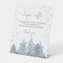 Winterschnee Babydusche Windeln Lotterie-Zeichen