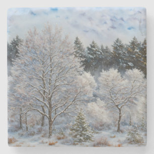 Winterschnee Bäume Natur Untersetzer